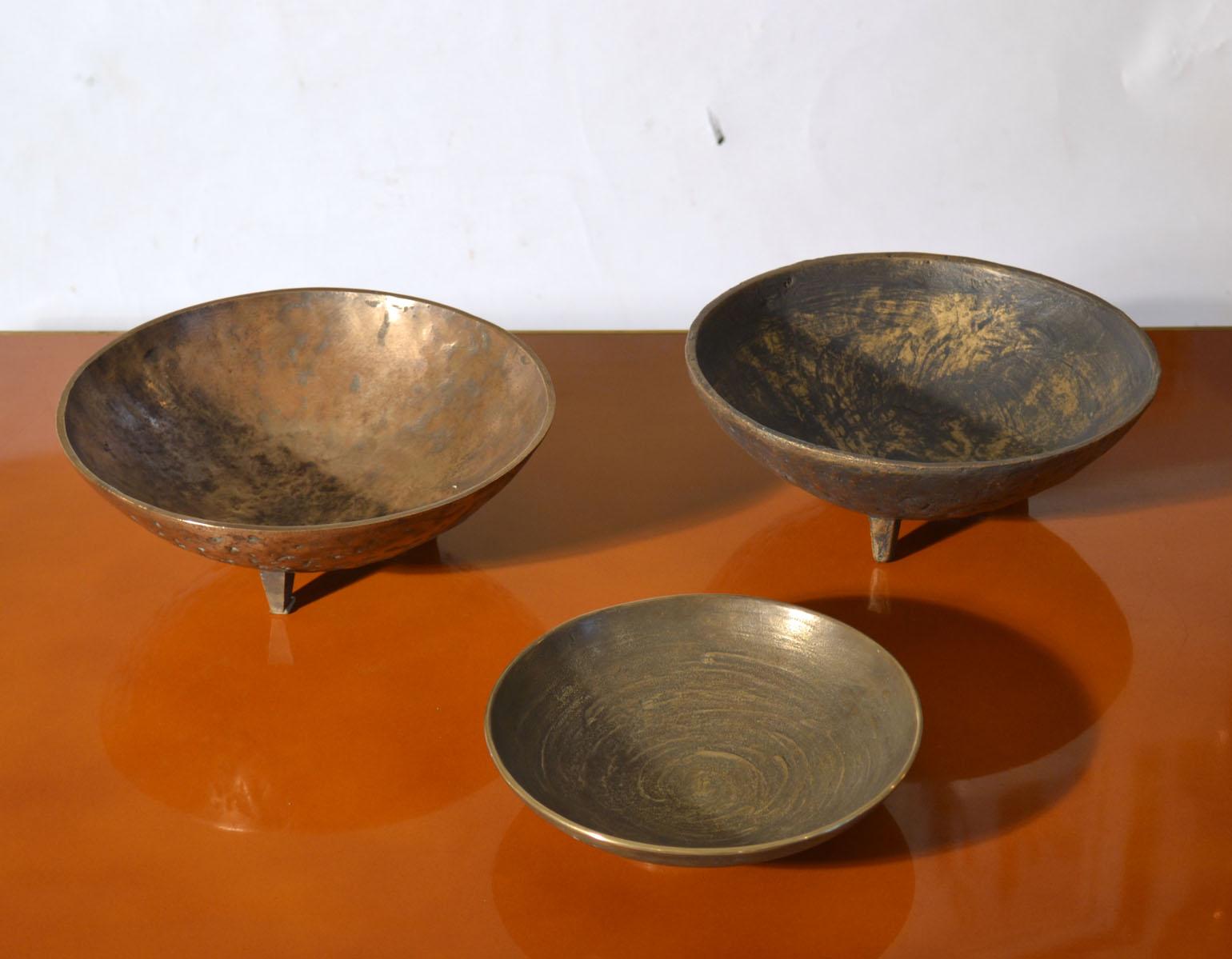 Three Decorative Bronze Mid-Century Modern Bowls 9
