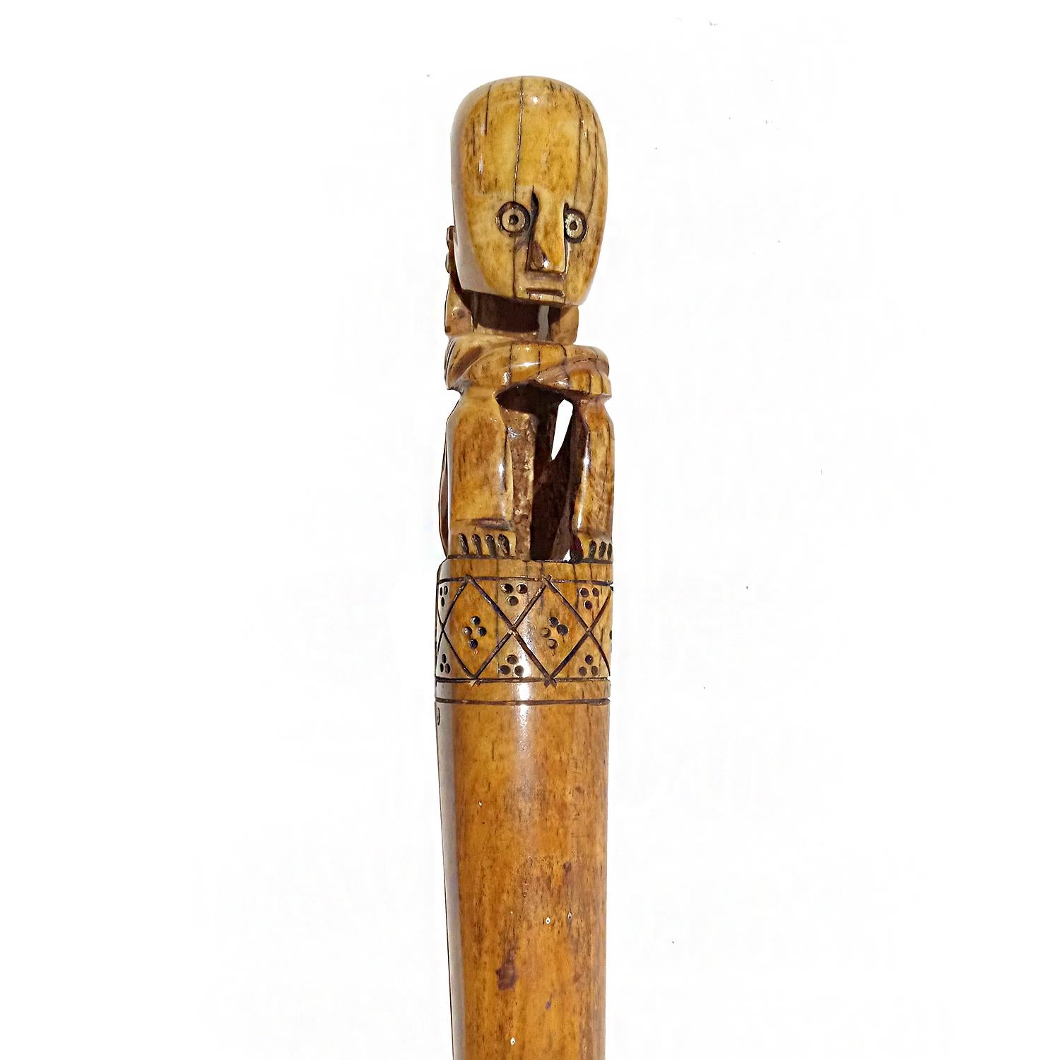 Three Decorative Wood Batons, Indonesia, Mid-20th Century For Sale 3