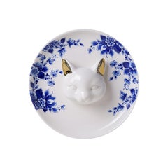 Tre piatti da parete blu Delfts Figure di animali in 3D