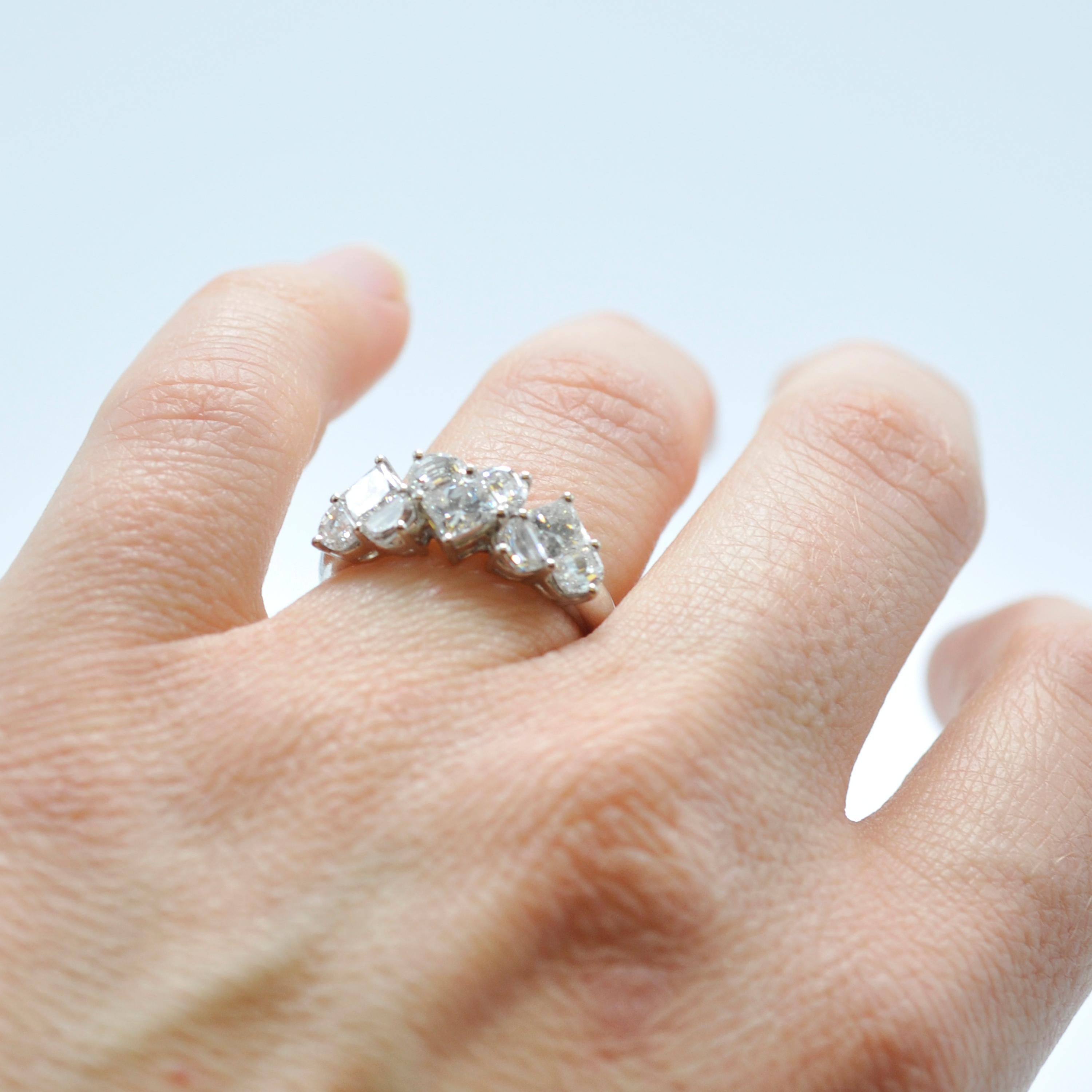 Three Diamond Heart Ring In Excellent Condition In Dallas, TX