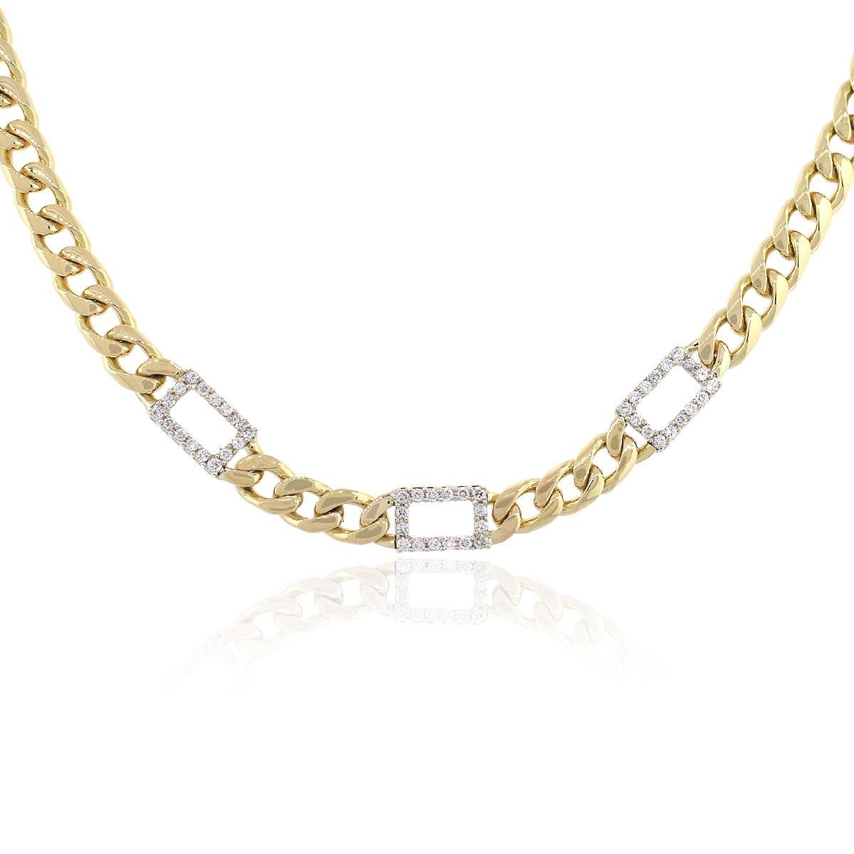 Material: 18k Yellow Gold
Diamond Details: Approx. 1.2ctw of round cut diamonds. Diamonds are G/H in color and VS in clarity
Measurements: Necklace measures 17″
Item Weight: 80.5g (51.8dwt)
SKU: G8696