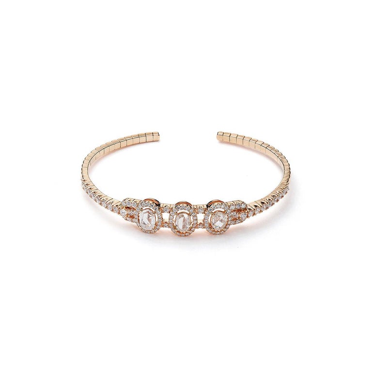 Three Diamonds Bangle For Sale at 1stDibs