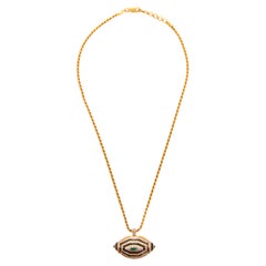 Three-Dimensional Amulet in 18KT Gold, Emeralds & Natural Diamonds