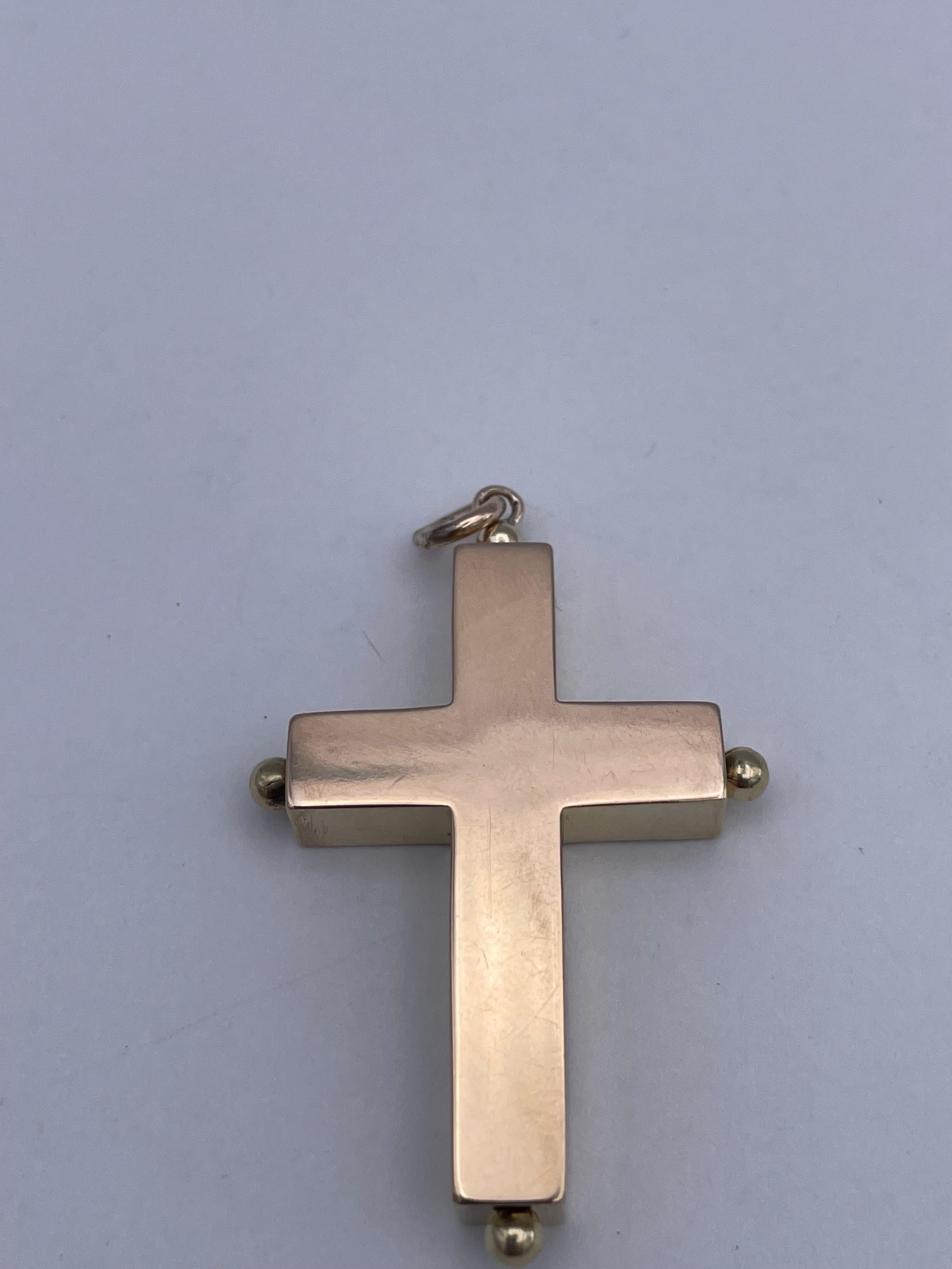 Three-Dimensional Antique Gold Cross For Sale 1