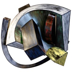 Three Dimensional Metal Painted Hanging Wall Sculpture