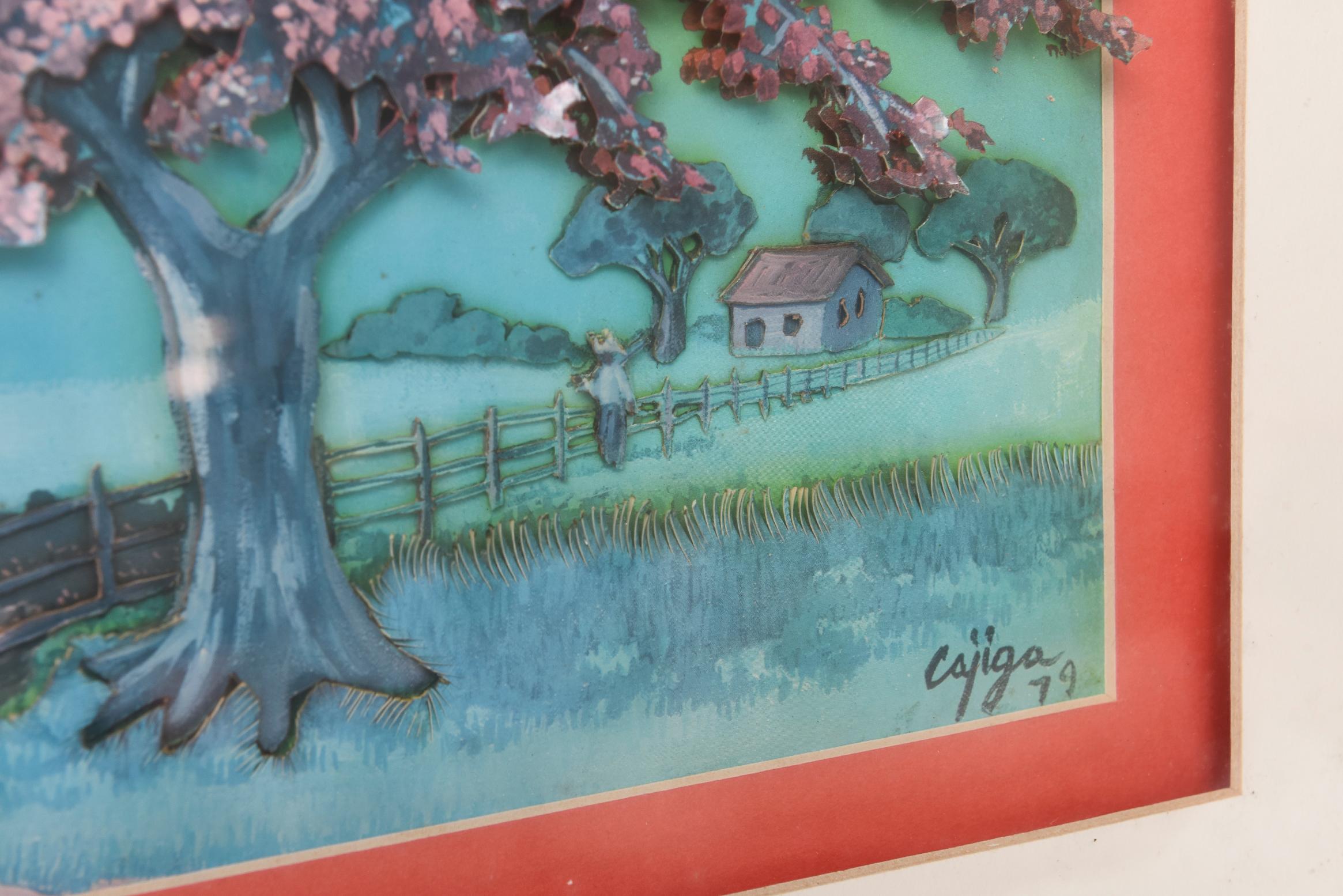 Puerto Rican Three Dimensional Original Landscape Painting by Luis Germán Cajiga Puerto Rico