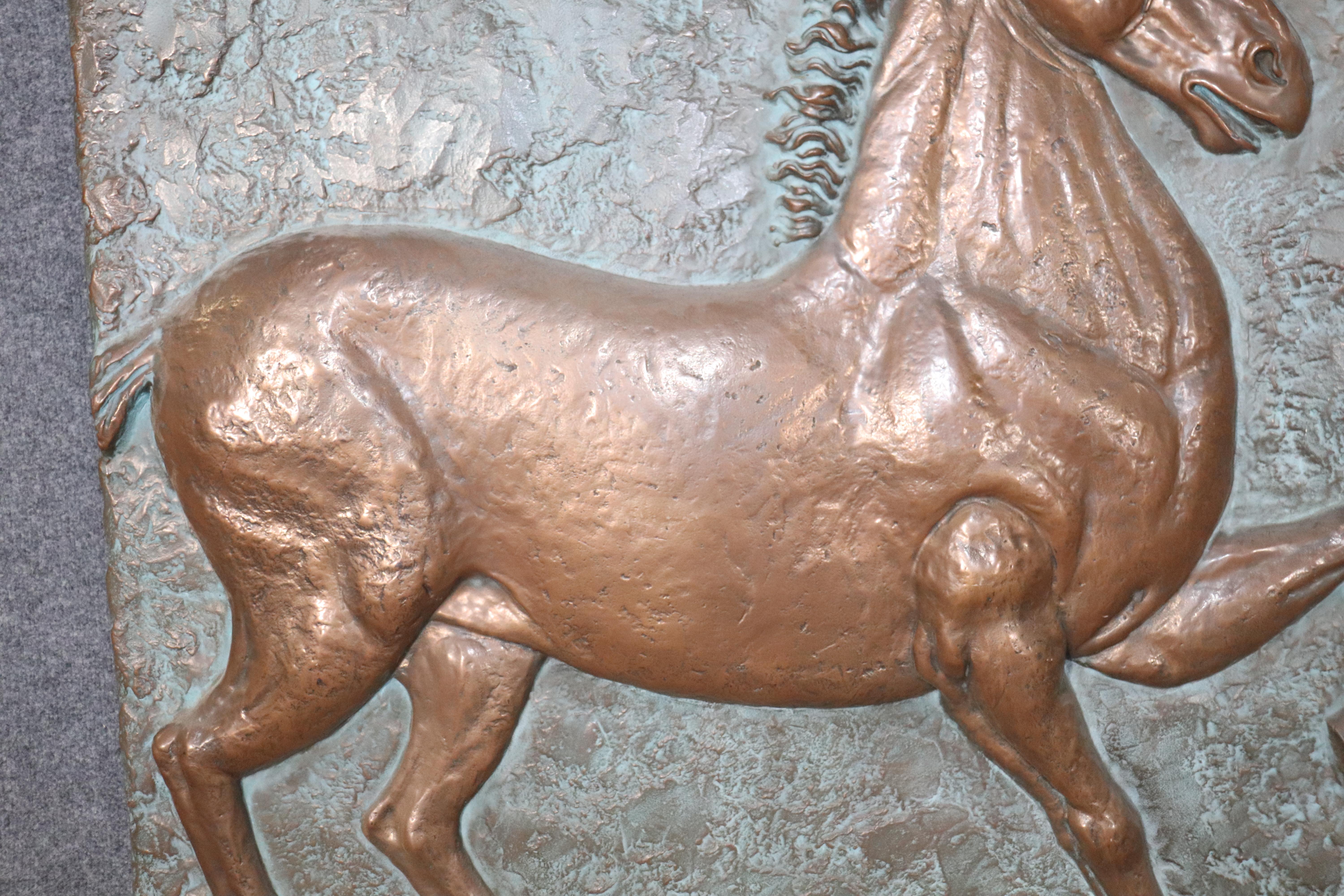 Mid-Century Modern Three Dimensional Relief of Stallion For Sale