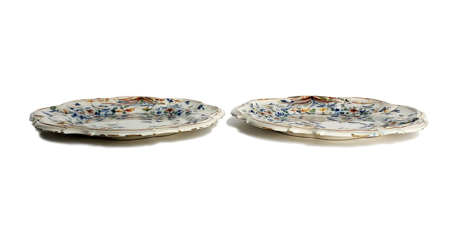 Trois plats, Fabrique d'Antonio Maria Coppellotti, Lodi, Italie, vers 1745 État moyen - En vente à Milano, IT