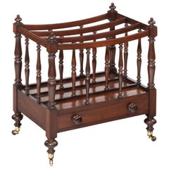 Antique Three Division Boat-Shaped Mahogany Canterbury by Bentley
