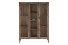 Three Door Cabinet with Glass Panes