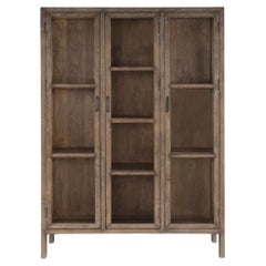 Three Door Cabinet with Glass Panes