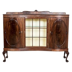 Three-Door Commode in the Chippendale Style Veneered with Mahogany