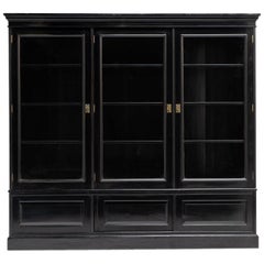 Three Door Ebonised Bookcase, France, circa 1890