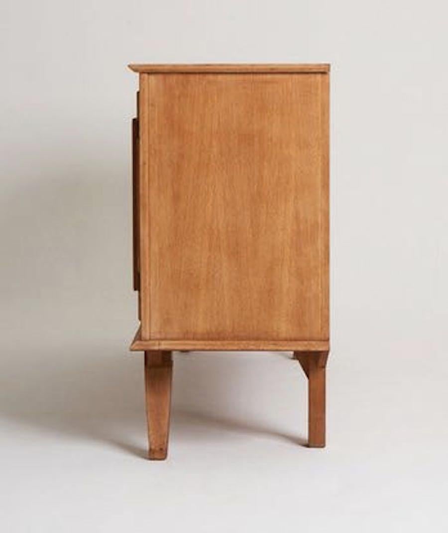 Three Door Oak Parquetry Credenza, France, 1940s In Good Condition In New York, NY