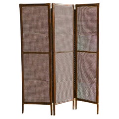 Three-Door Screen in Bamboo and Wicker, Italian Manufacture