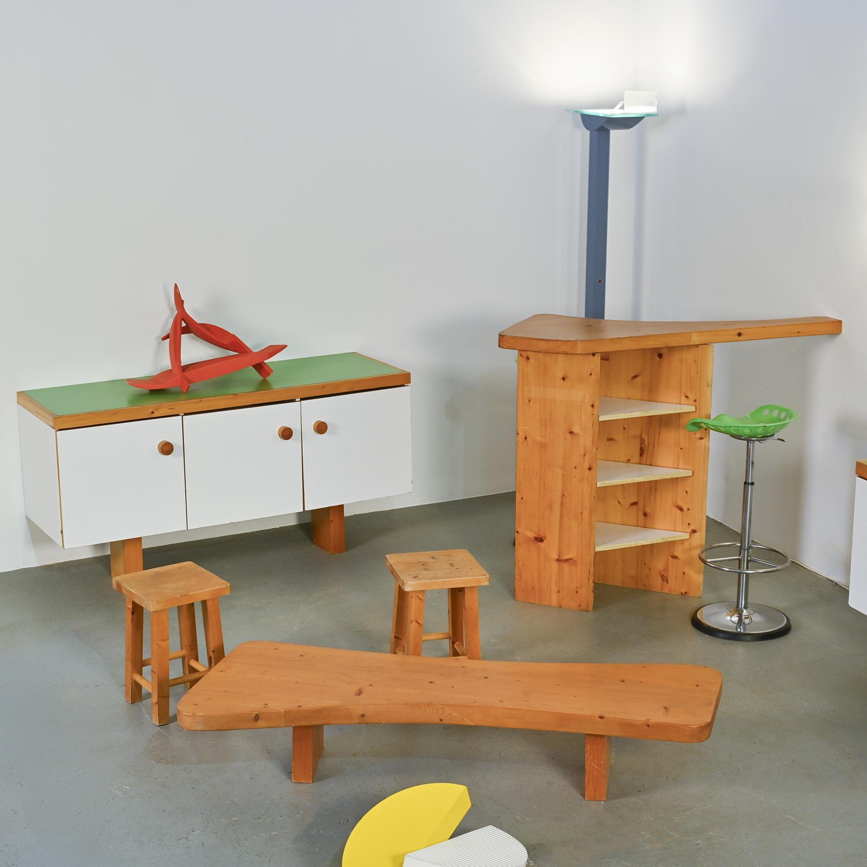 Mid-Century Modern Three-doors Sideboard from Les Arcs by Charlotte Perriand For Sale