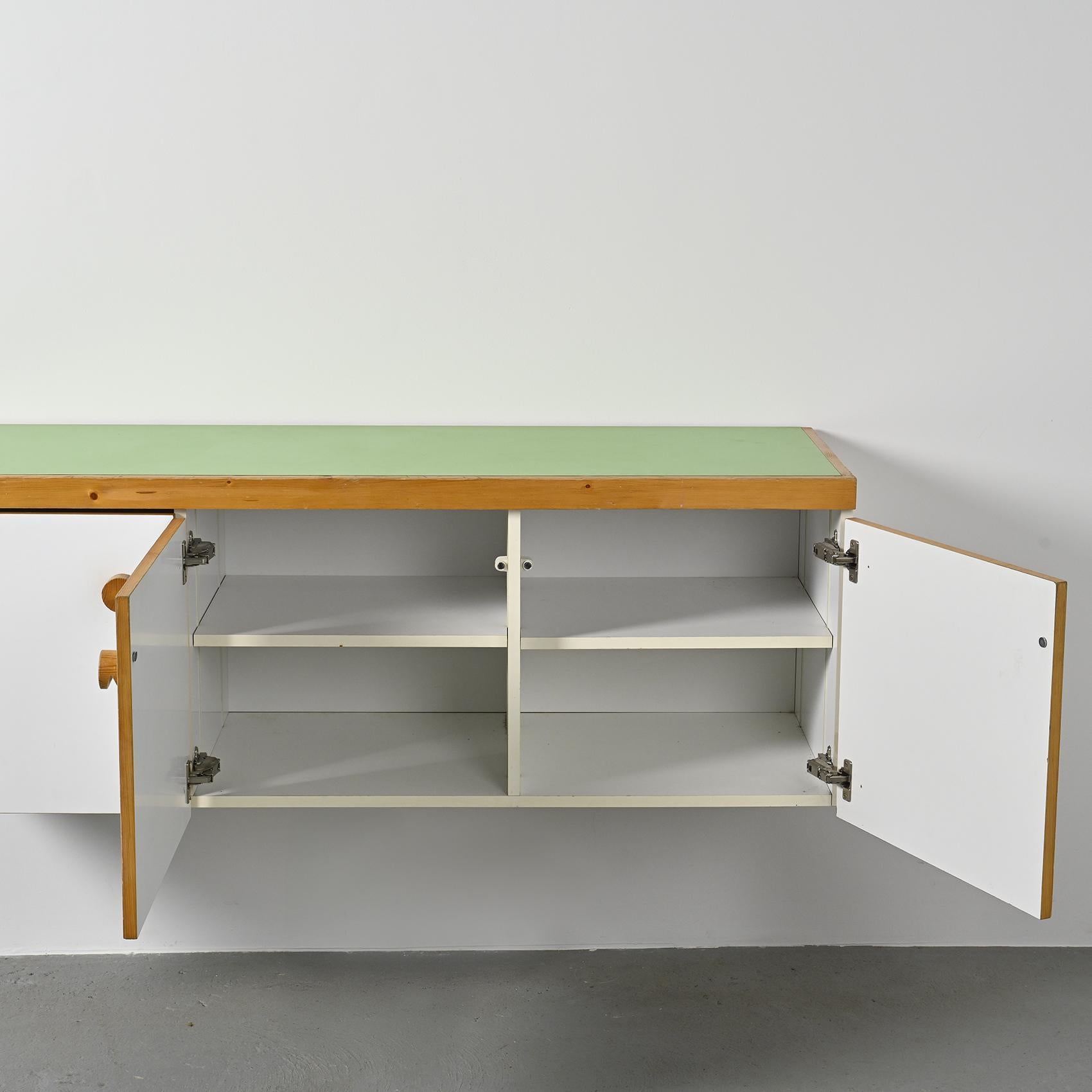 Pine Three-doors Sideboard from Les Arcs by Charlotte Perriand For Sale