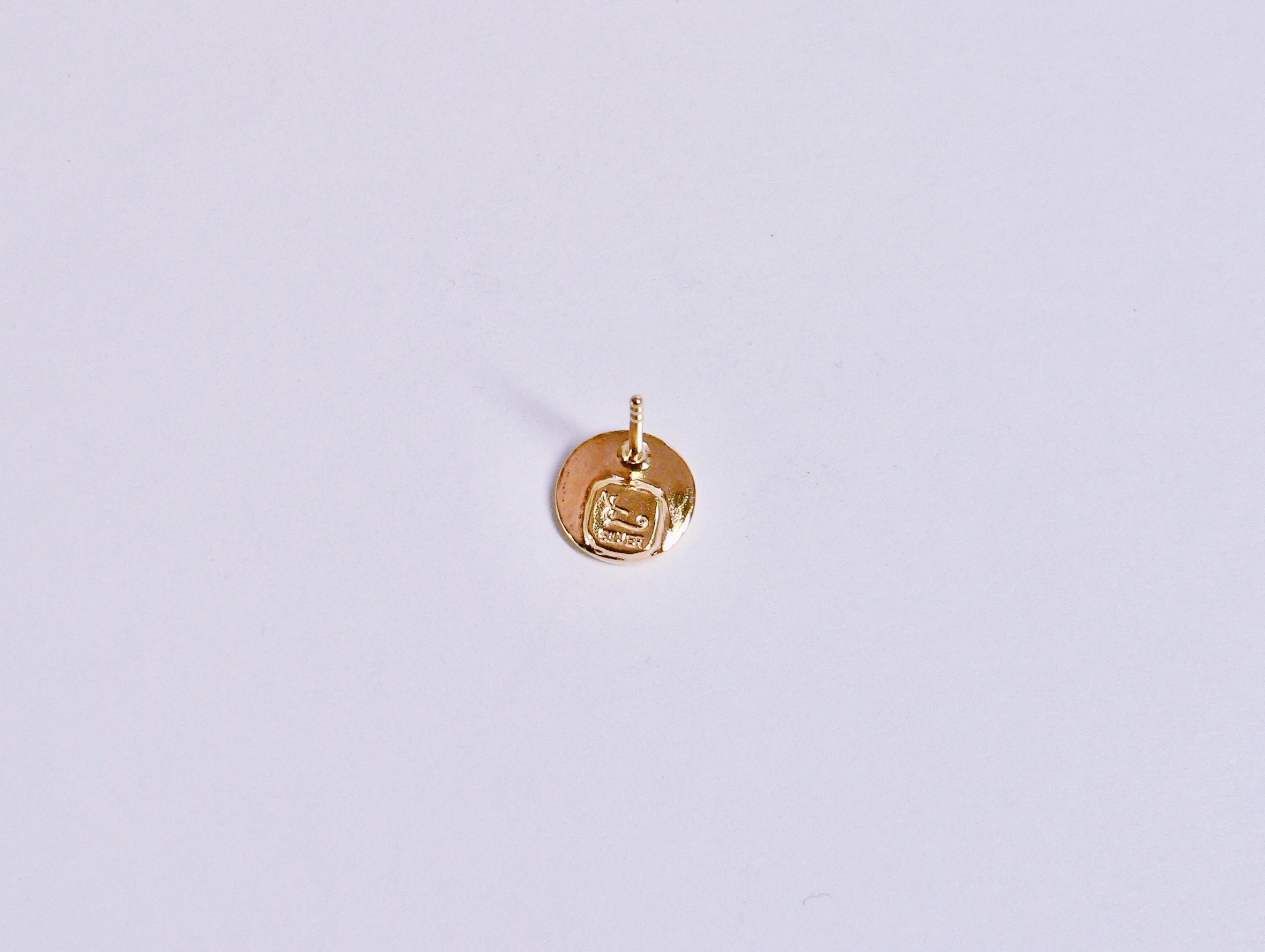 Three Dots Single Stud Earring, Yellow Gold-Plated Sterling Silver In New Condition For Sale In Tokyo, JP