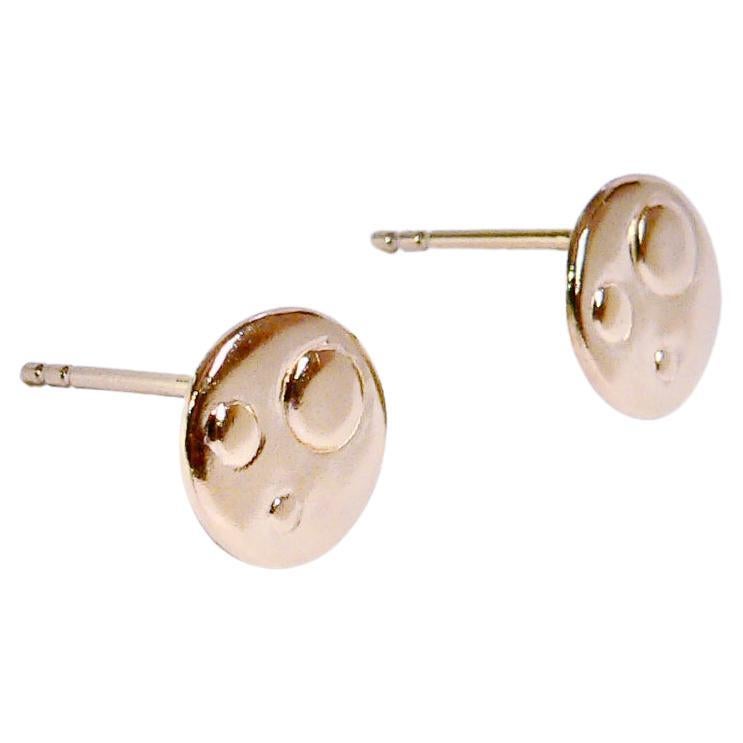 Three Dots Stud Earring (Pair), Yellow Gold-Plated Sterling Silver For Sale