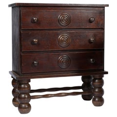 Antique Three Drawer Chest of Drawers by Charles Dudouyt