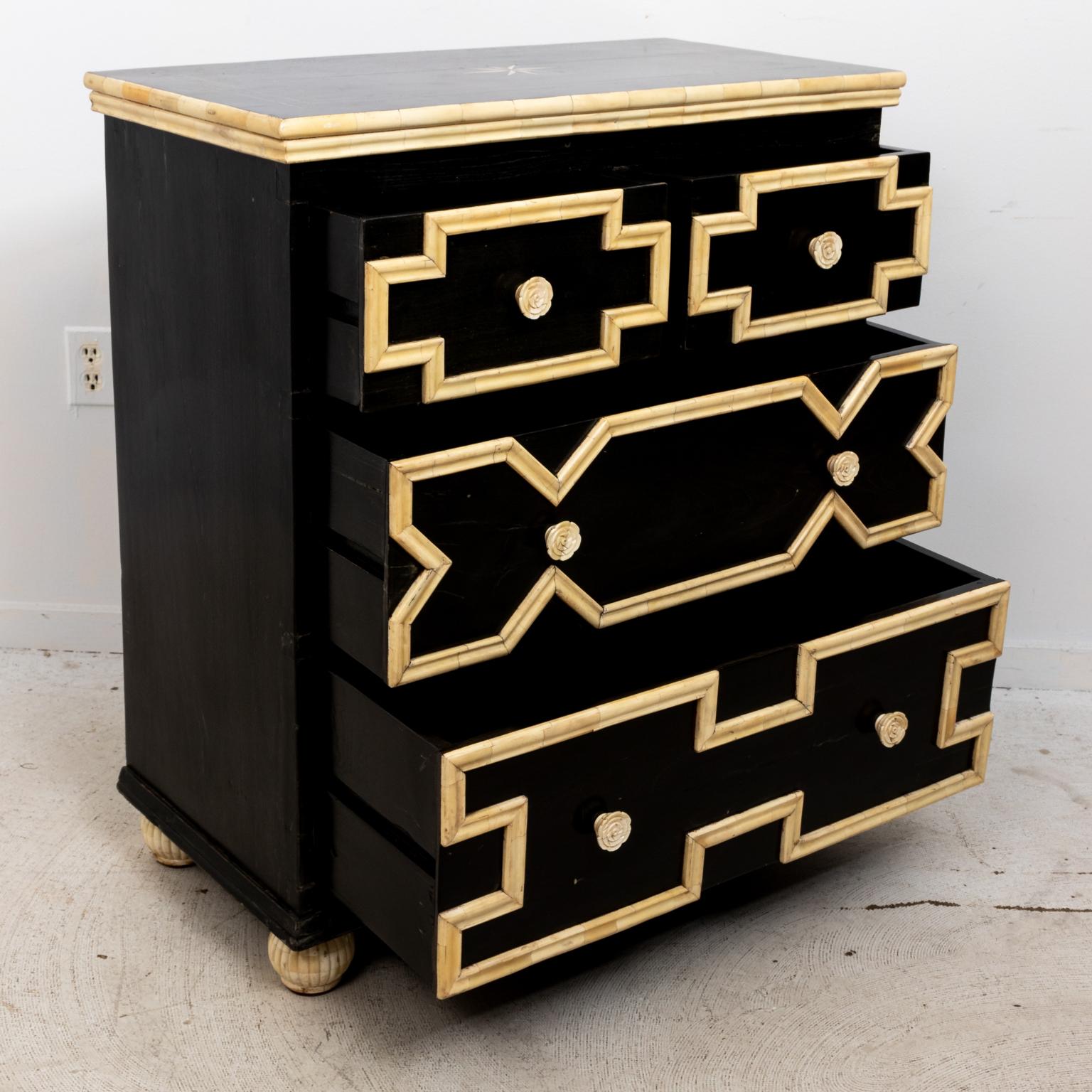 Three Drawer Chest Of Drawers In Black And White For Sale At 1stDibs Three Drawer Chest Of Drawers In Black And White For Sale At 1stDibs