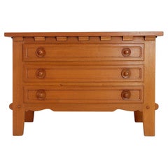 Three-drawer chest of drawers in the style of Guillerme and Chambron - 1960s