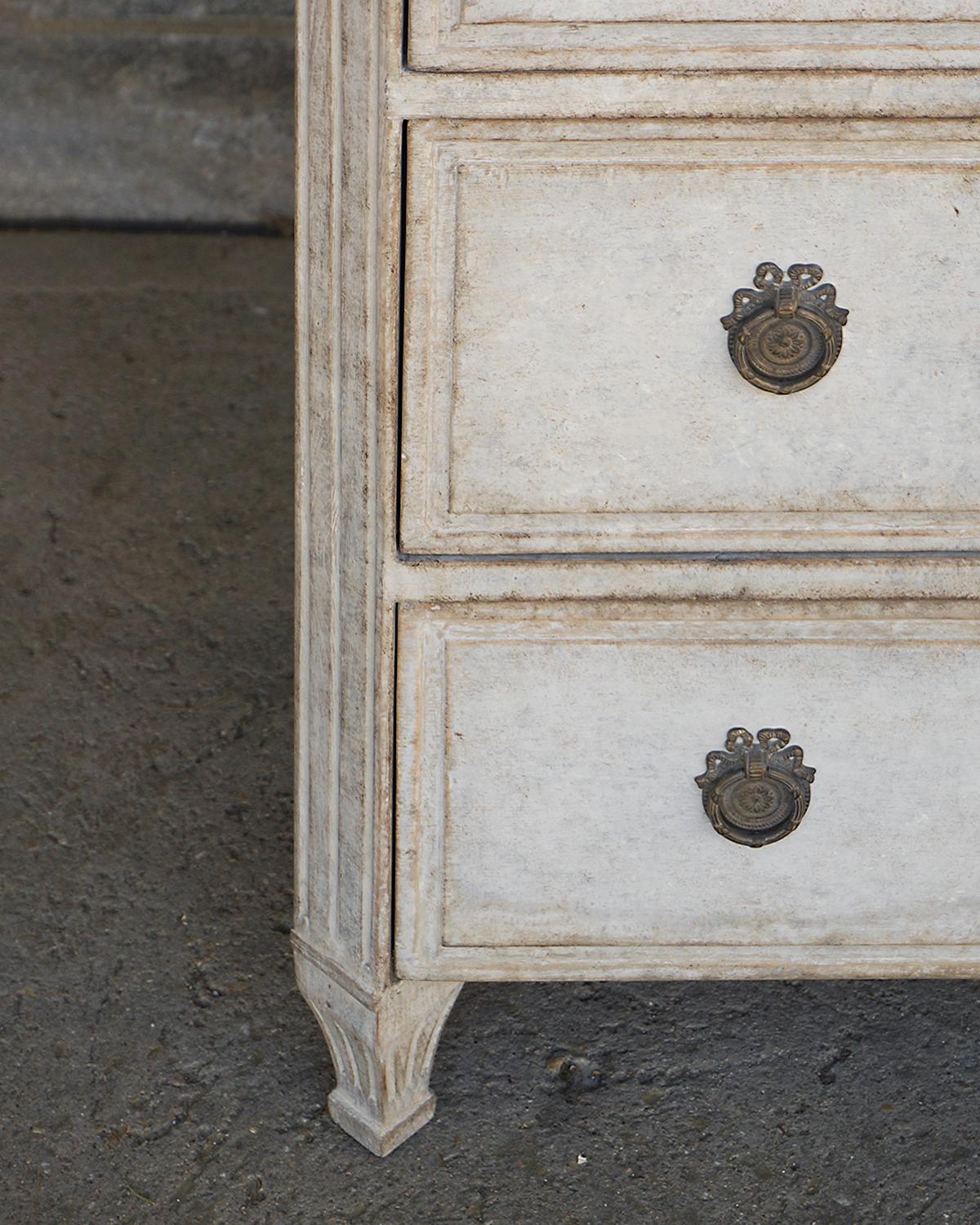 Three Drawer Chest with Incised Detail In Good Condition In Great Barrington, MA