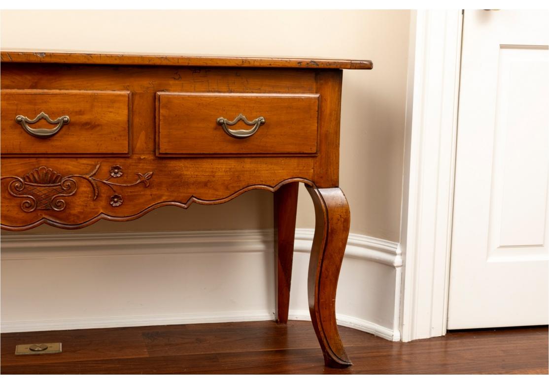 Three Drawer Country French Console Table In Good Condition For Sale In Bridgeport, CT