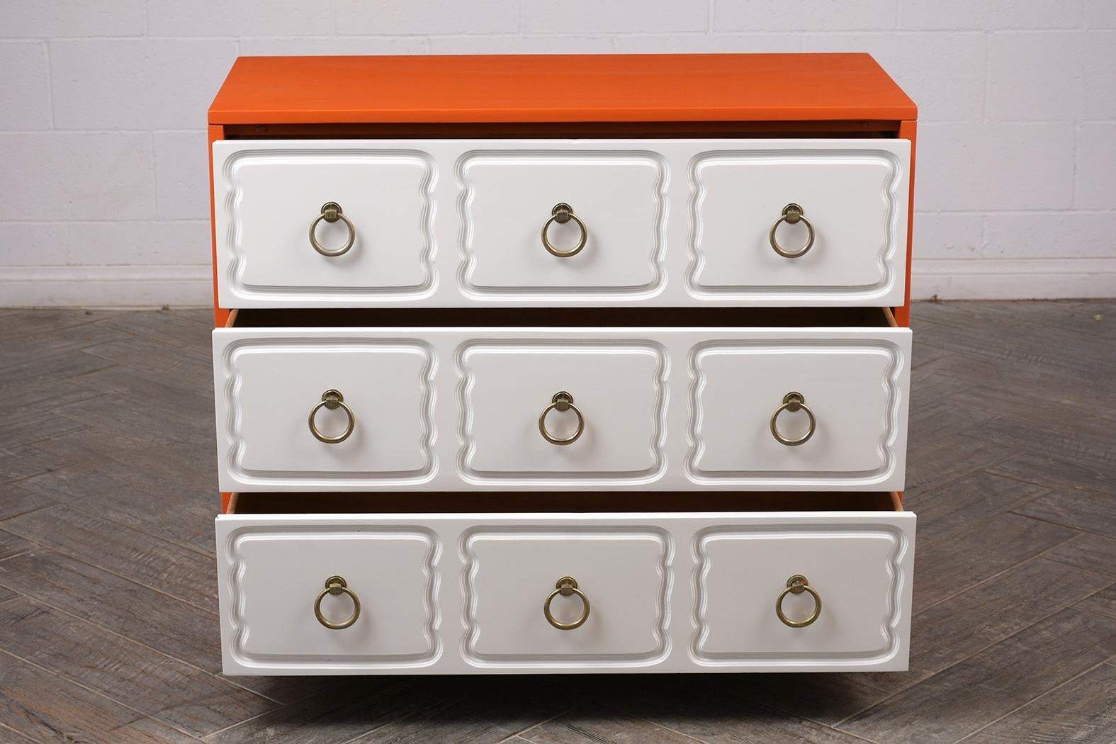 American Three-Drawer Dorothy Draper Style Dresser with Lacquered Finish