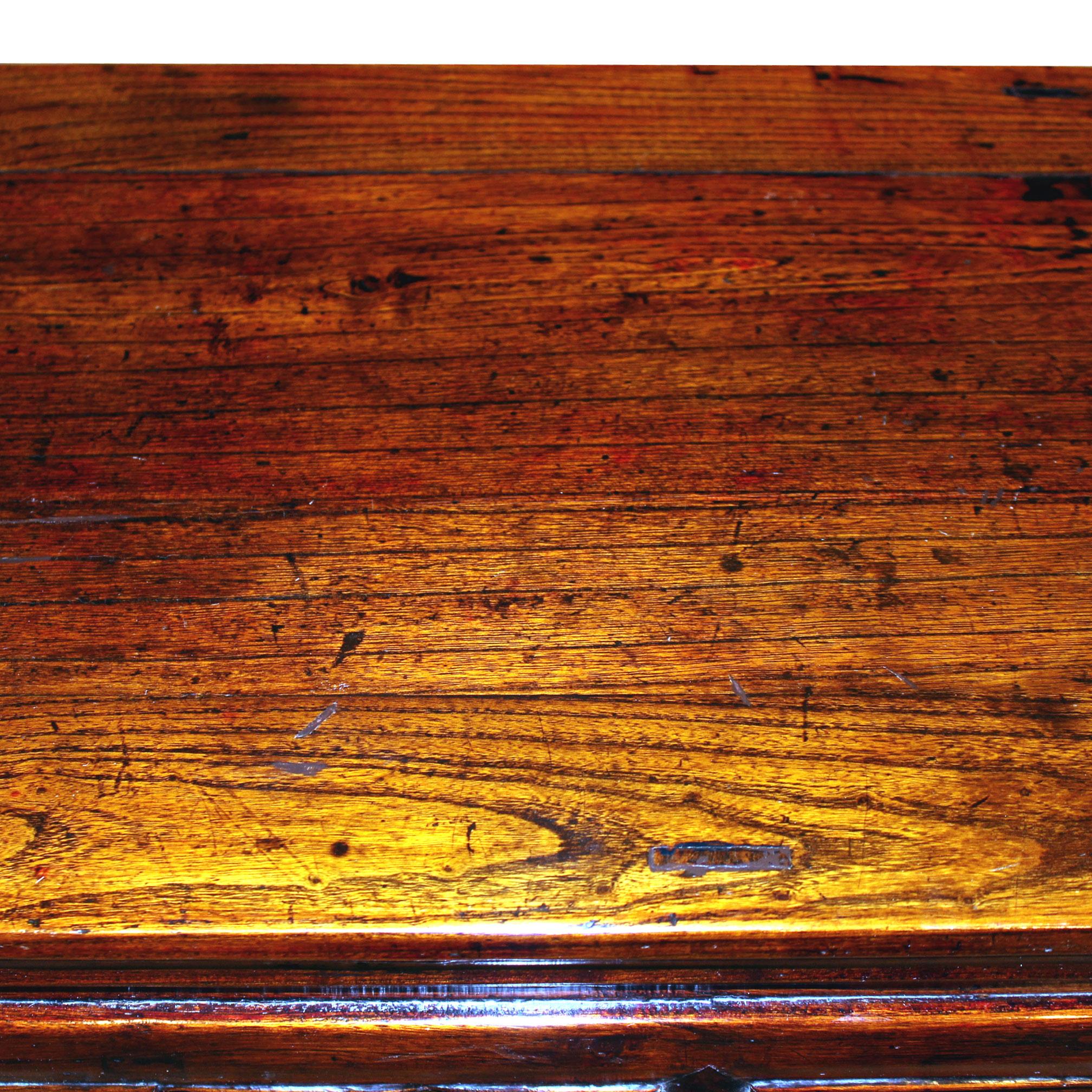 Early 20th Century Three-Drawer Elm Console Table