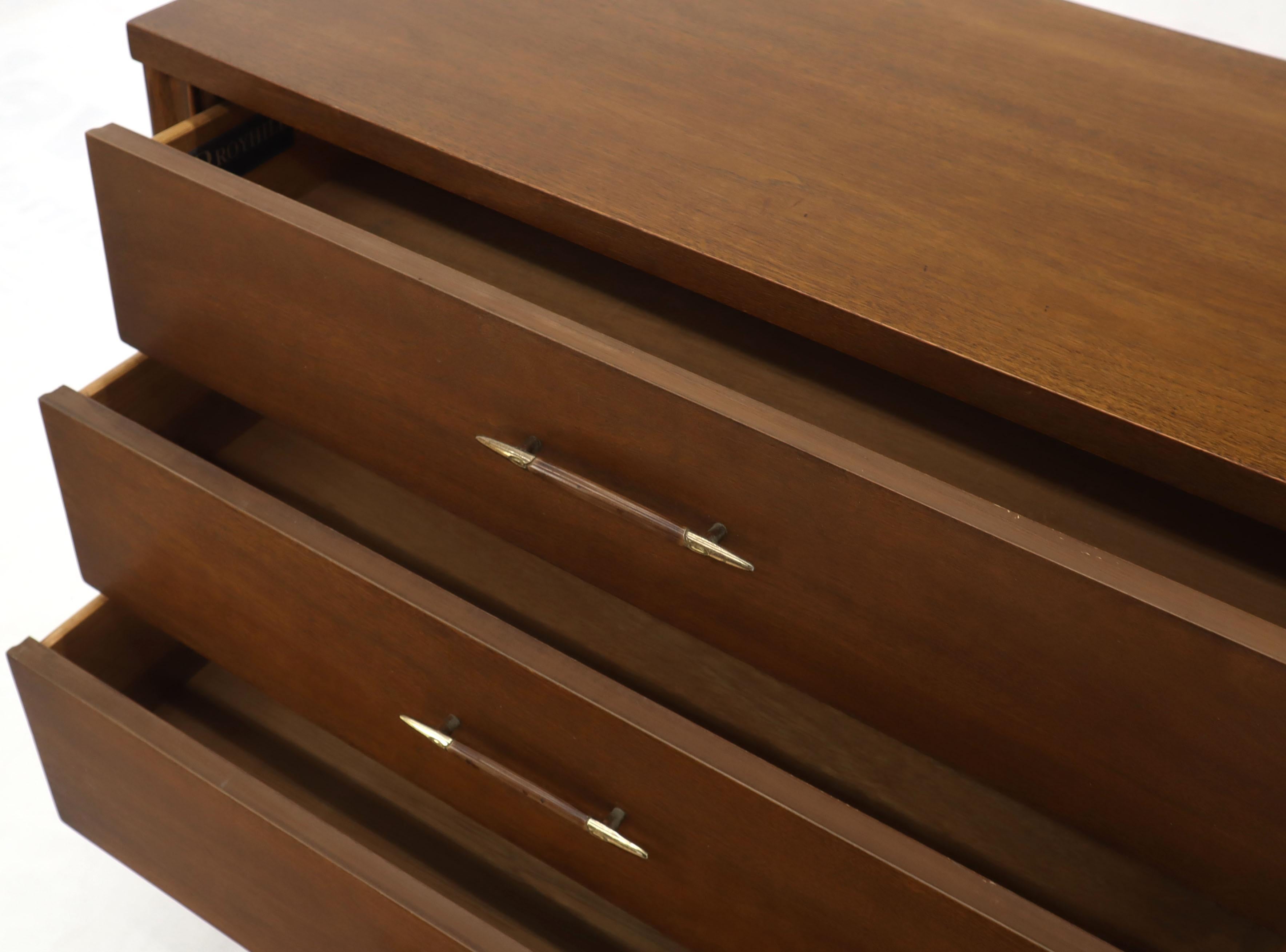 Three-Drawer Mid-Century Modern Walnut Bachelor Chest Dresser 2