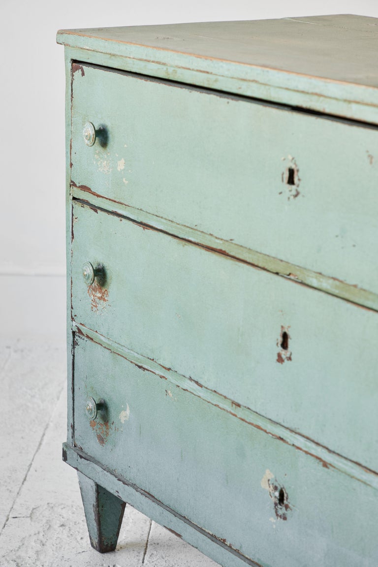 ThreeDrawer Mint Green Painted Dresser at 1stDibs