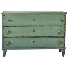 Three-Drawer Mint Green Painted Dresser