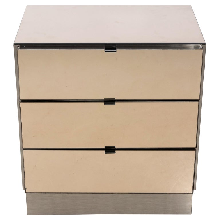 Three Drawer Mirrored Chest For Sale At 1stdibs