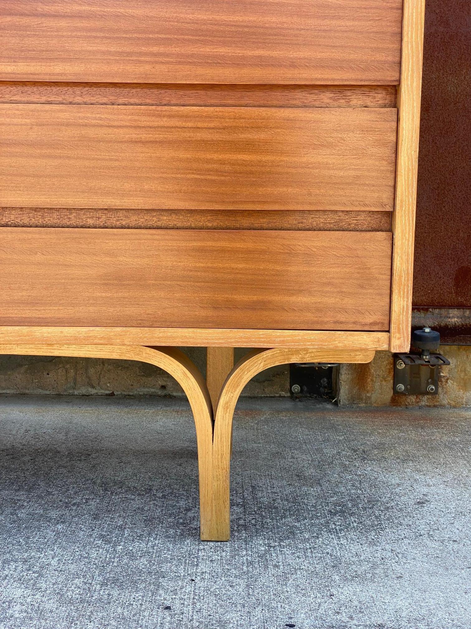 Three Drawer Mirrored Flip-Top Commode by Joseph-Andrew Motte, France, 1960's In Good Condition For Sale In Austin, TX
