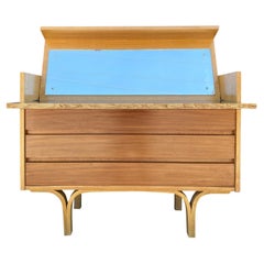 Three Drawer Mirrored Flip-Top Commode by Joseph-Andrew Motte, France, 1960's