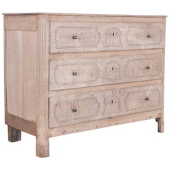 Three Drawer Oak Chest, Belgium, circa 1860