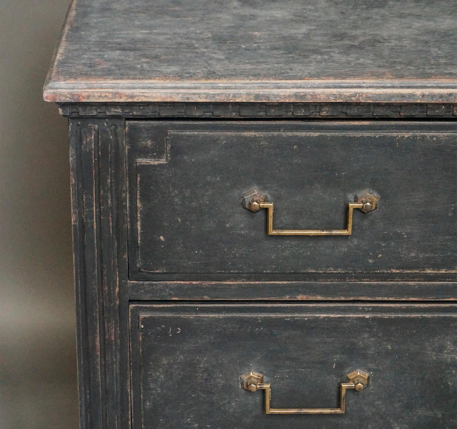 19th Century Three-Drawer Swedish Chest in the Neoclassical Style