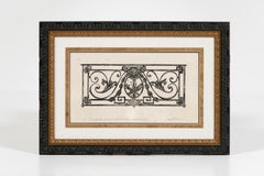 Three Drawings of Antique French Balconies, Framed, Angel L Nahon France, 1998