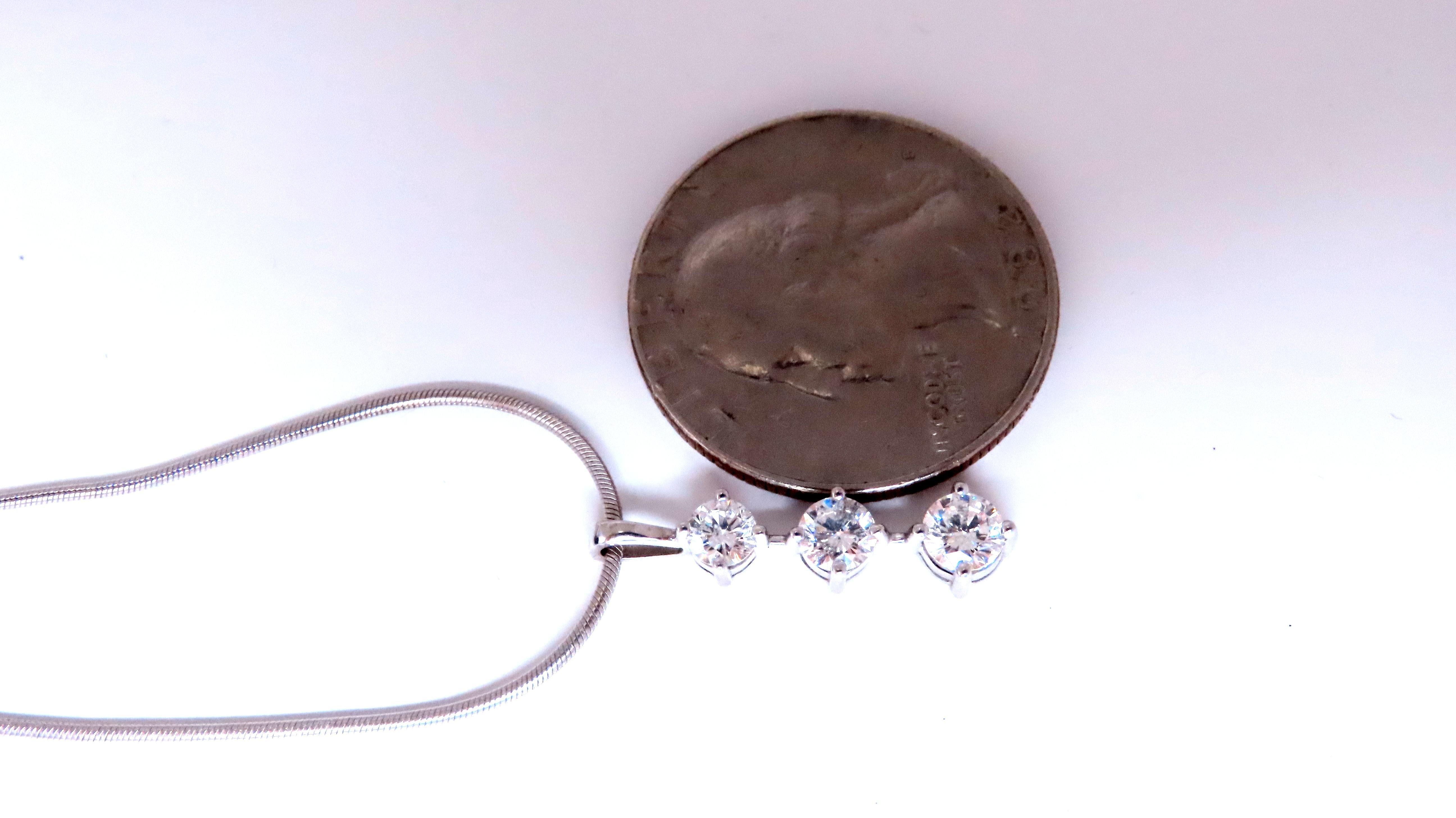 Three Drop Natural Diamonds Pendant Necklace 14kt 12517 In New Condition For Sale In New York, NY