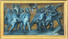 Three Early 19th Century Italian Grisaille Paintings of Putti