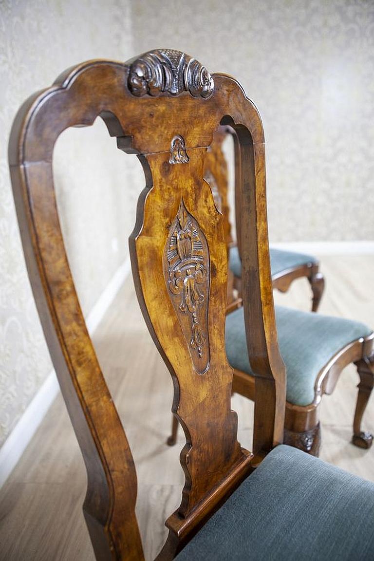 Britannique Trois chaises anglaises en noyer du début du XXe siècle de type Chippendale en vente