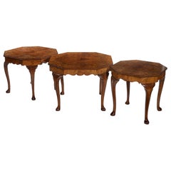 Three Early 20th Century Walnut Coffee Tables of Differing Sizes