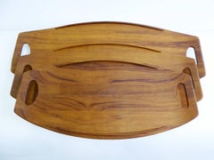 Drei frühe Jens Quistgaard Dansk Fjord Teakholztabletts aus Dänemark, Dänemark