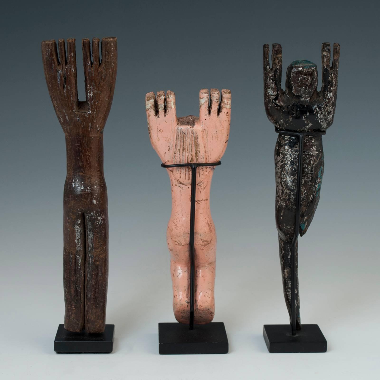 Folk Art Three Early to Mid-20th Century Slingshots from the Maya People in Guatemala