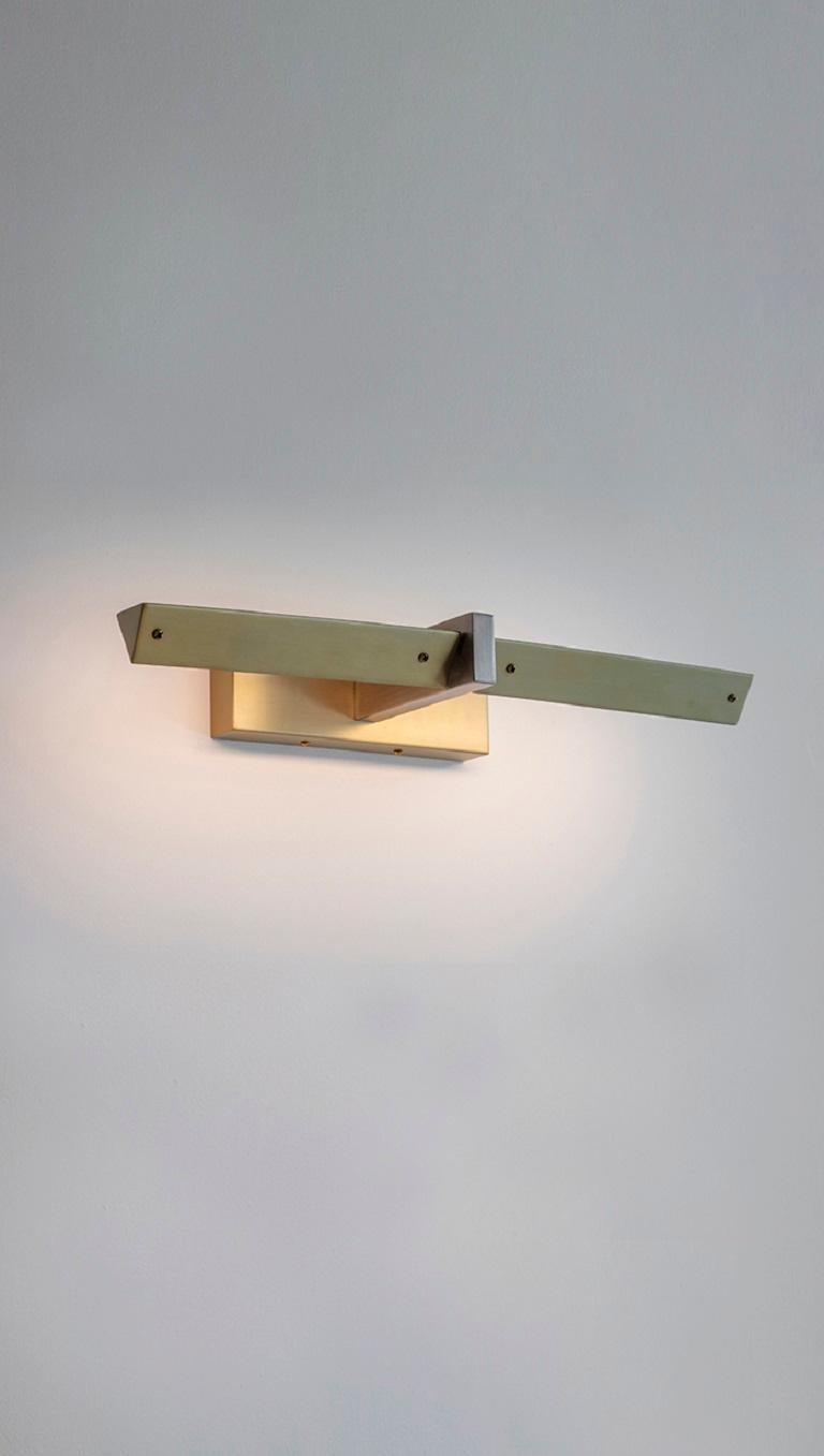 British Three Edges Wall Light by Square in Circle For Sale