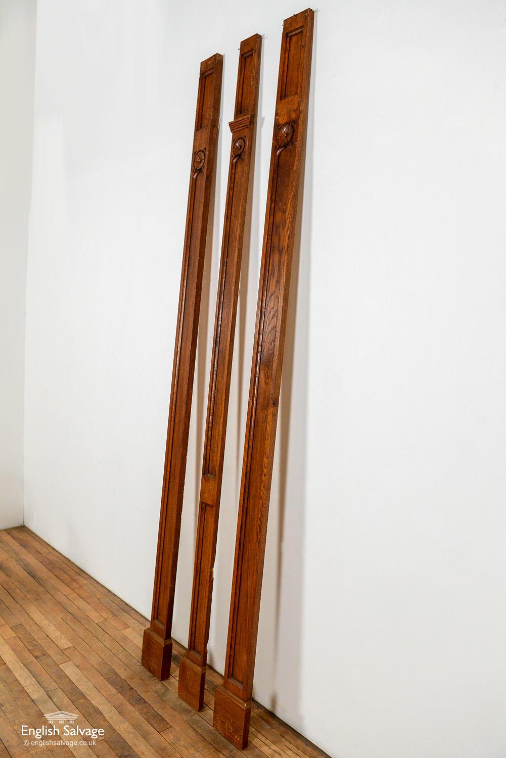 20th Century Three Elegant Reclaimed Oak Pilasters For Sale