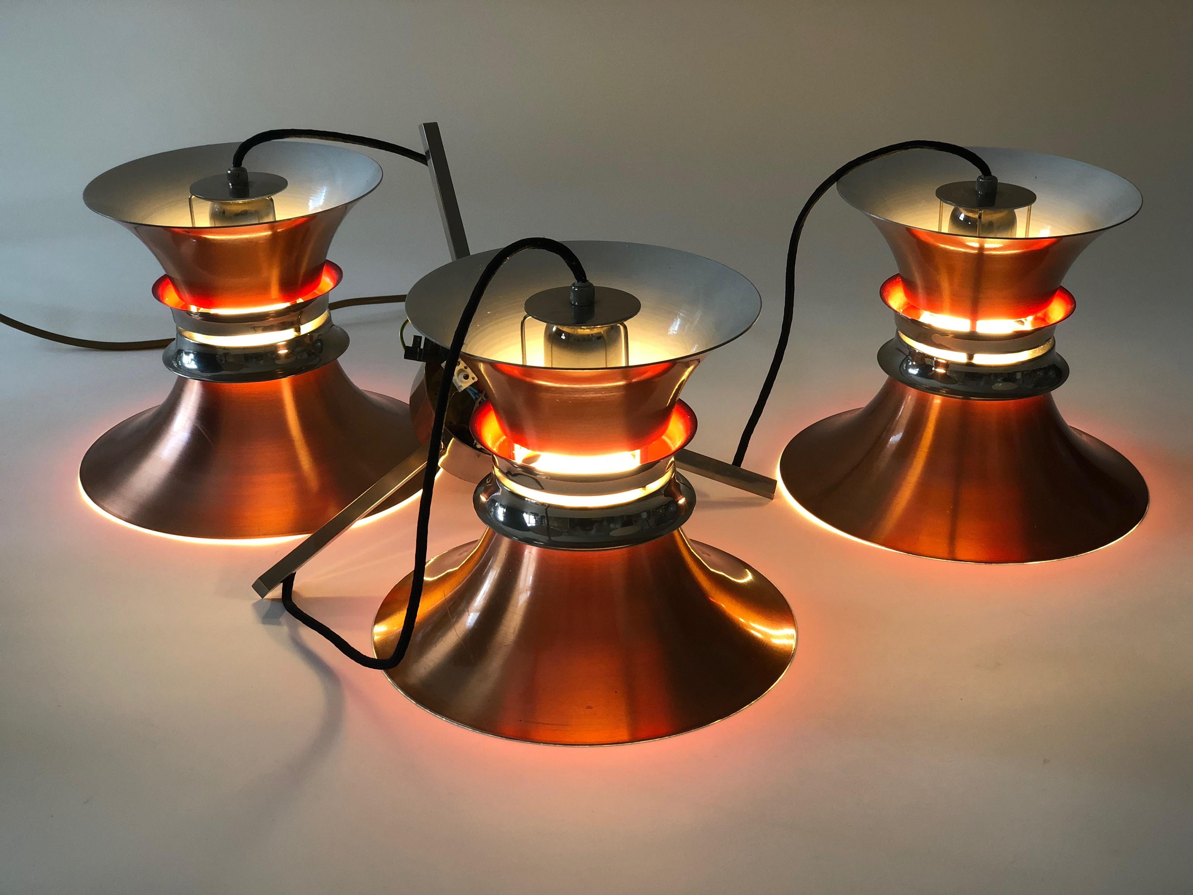 Three Element, Pendant Light from Carl Thor for Granhaga, 1960s For Sale 4