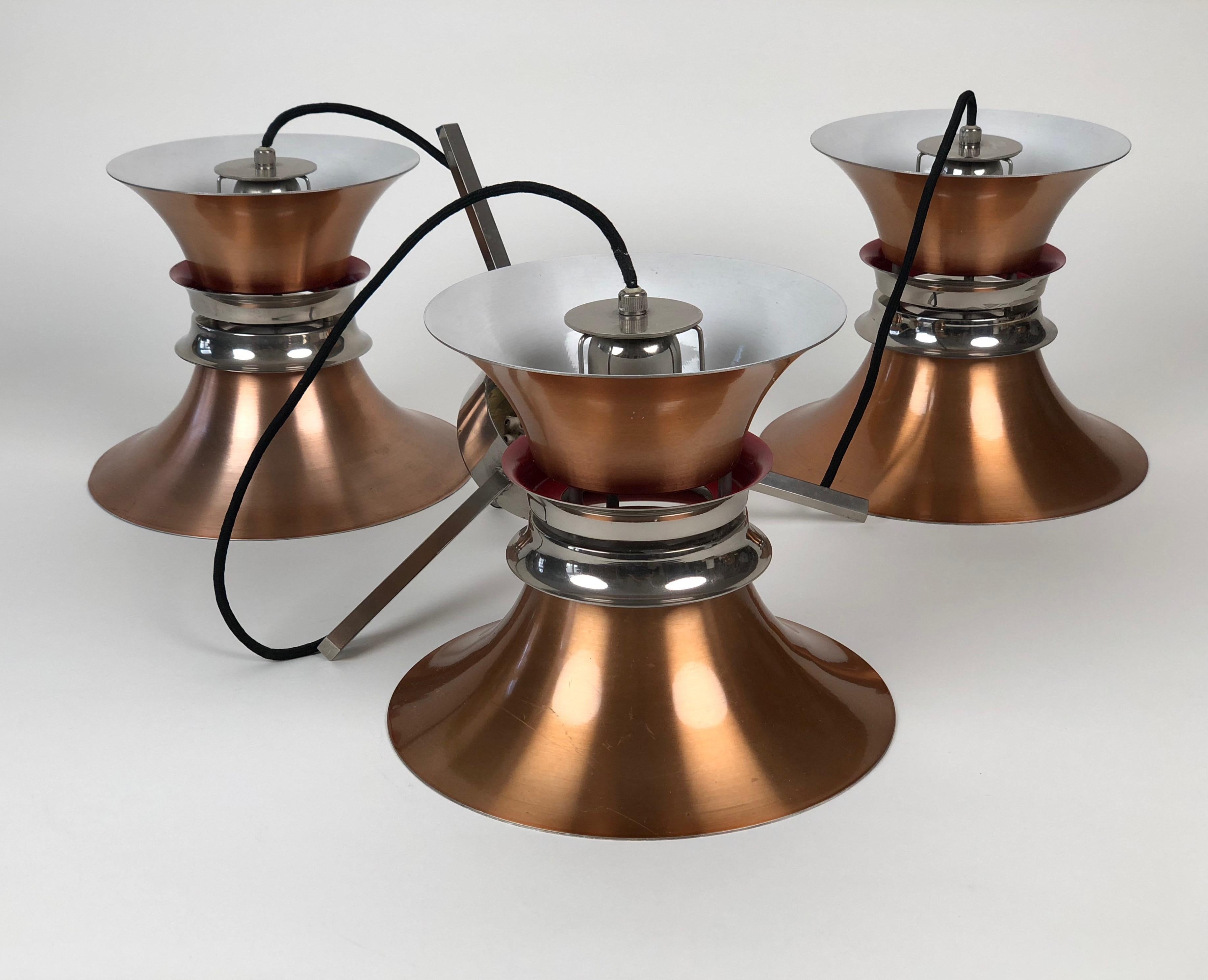 Suédois Trois éléments:: lampe suspendue de Carl Thor pour Granhaga:: années 1960 en vente