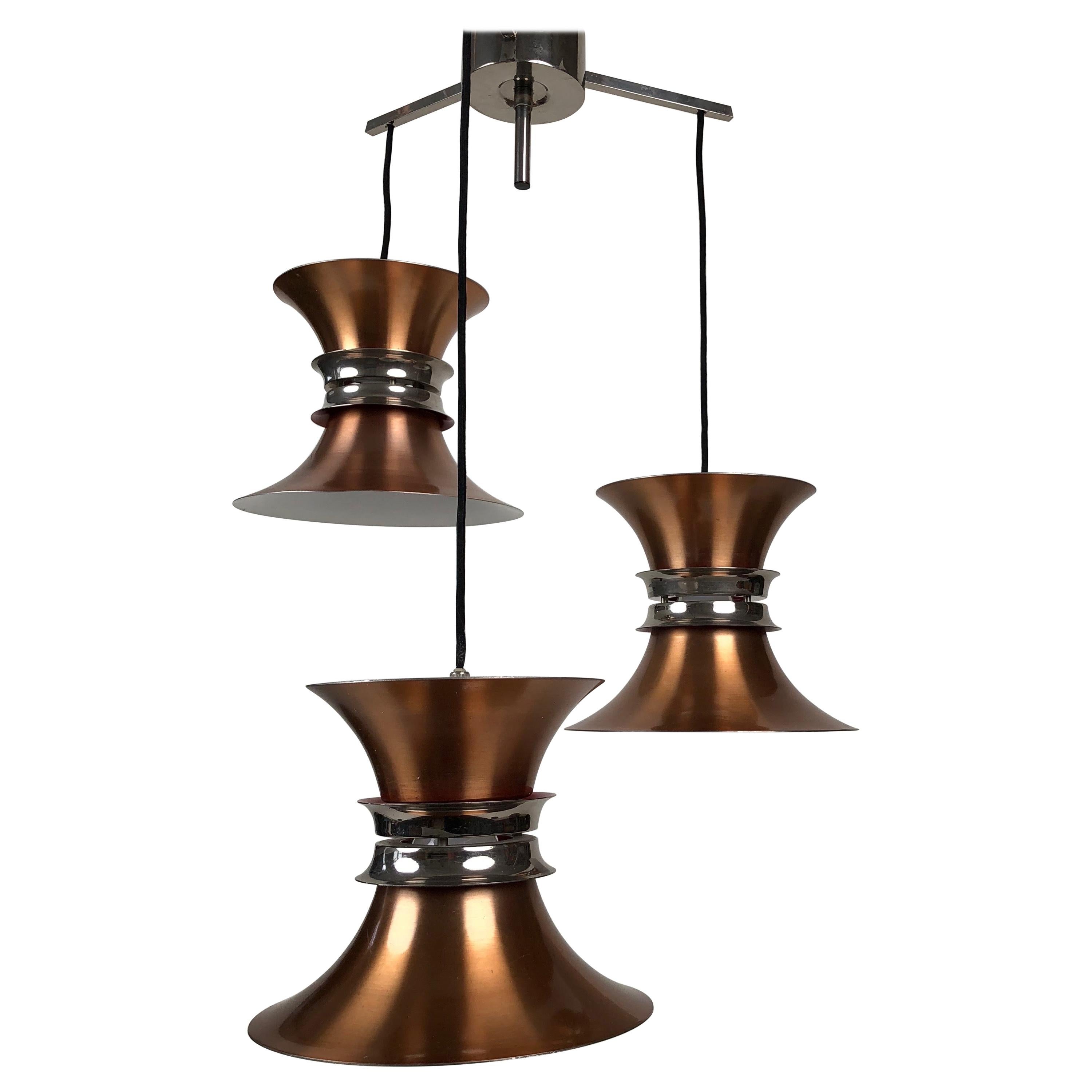 Lampada a sospensione a tre elementi di Carl Thor per Granhaga, anni '60 in vendita